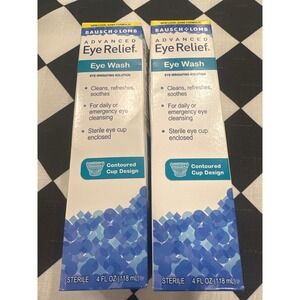 Bausch Lomb Advanced Eye Relief Eye Wash Irrigating Solution 4 Fl Oz 2 Pack NEW